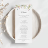 Kleurrijke sierlijke wilde bloemen kalligrafie din menu