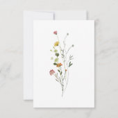 Kleurrijke sierlijke wilde bloemen menu keuze RSVP (Achterkant)