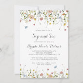 Kleurrijke sierlijke wilde bloemen nippen en zien kaart (Voorkant)