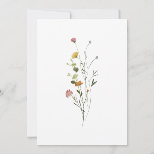 Kleurrijke sierlijke wilde bloemen Nuestra Boda br Kaart (Achterkant)