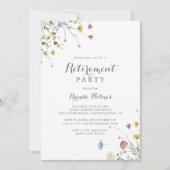 Kleurrijke sierlijke wilde bloemen pensioenfeest kaart (Voorkant)