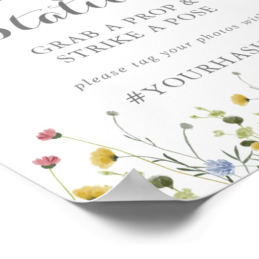 Kleurrijke sierlijke wilde bloemen selfie station  poster (Hoek)