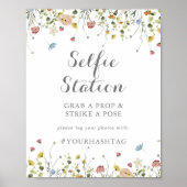 Kleurrijke sierlijke wilde bloemen selfie station  poster (Voorkant)