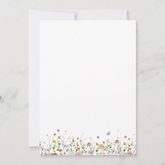 Kleurrijke sierlijke wilde bloemen Spaanse bruilof Kaart (Achterkant)