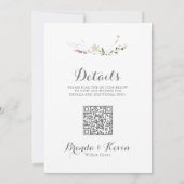 Kleurrijke sierlijke wilde rug en voorbruiloft kaart (Achterkant)