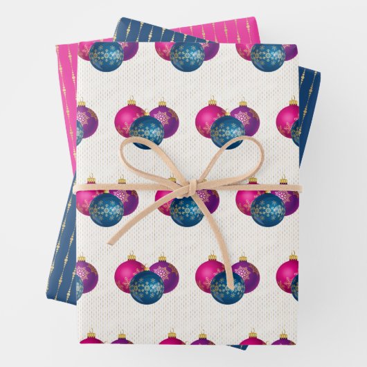 Kleurrijke siervoorwerpen Reeks papierblad 3 ompak Inpakpapier Vel (In situ)