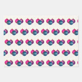 Kleurrijke siervoorwerpen Reeks papierblad 3 ompak Inpakpapier Vel (Voorkant)