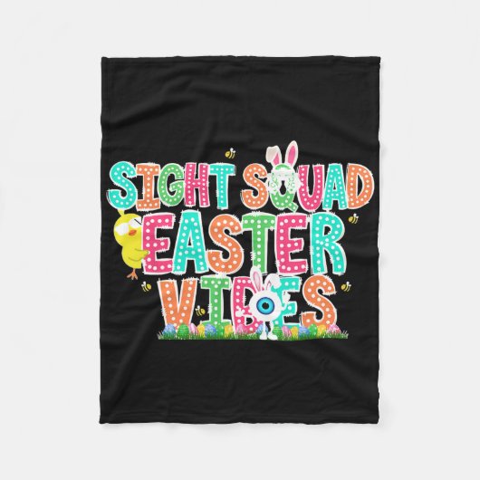 Kleurrijke Sight Squad Easter Vibes Optometric Tec Fleece Deken (Voorkant)