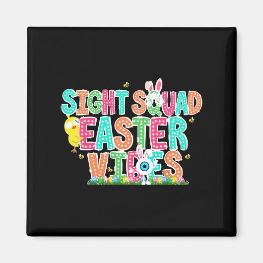 Kleurrijke Sight Squad Easter Vibes Optometric Tec Magneet (Voorkant)