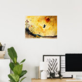 Kleurrijke Silhouet Waterverf Wall Poster (Thuiskantoor)