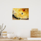 Kleurrijke Silhouet Waterverf Wall Poster (Keuken)