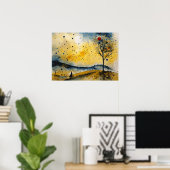 Kleurrijke Silhouet Waterverf Wall Poster (Thuiskantoor)