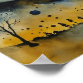 Kleurrijke Silhouet Waterverf Wall Poster (Hoek)