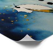 Kleurrijke Silhouet Waterverf Wall Poster (Hoek)