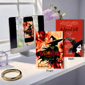 Kleurrijke Silhouette heks waterverf Halloween Kaart