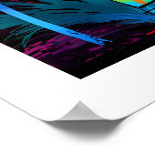 Kleurrijke Silhouette Tropical Paradise Zeilboot Poster (Hoek)