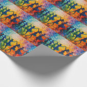 Kleurrijke silhouetten dansen cadeaupapier (Hoek)