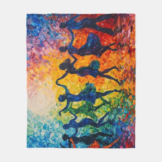 Kleurrijke silhouetten dansen fleece deken (Voorkant)