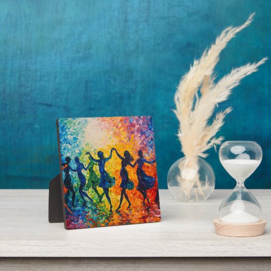 Kleurrijke silhouetten dansen fotoplaat (Insitu)