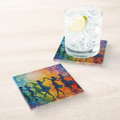 Kleurrijke silhouetten dansen glazen onderzetter (Schuin)