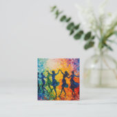 Kleurrijke silhouetten dansen informatiekaartje (Staand voorkant)