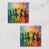 Kleurrijke silhouetten dansen informatiekaartje (Voorkant / Achterkant)