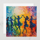 Kleurrijke silhouetten dansen kaart (Voorkant / Achterkant)