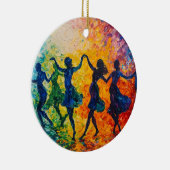 Kleurrijke silhouetten dansen keramisch ornament (Rechts)