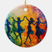 Kleurrijke silhouetten dansen keramisch ornament (Achterkant)