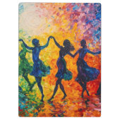 Kleurrijke silhouetten dansen klembord (Achterkant)