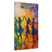 Kleurrijke silhouetten dansen klembord (Rechts)