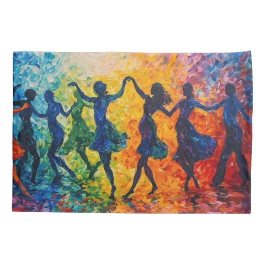 Kleurrijke silhouetten dansen kussensloop (Achterkant)