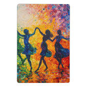 Kleurrijke silhouetten dansen mini klembord (Achterkant)