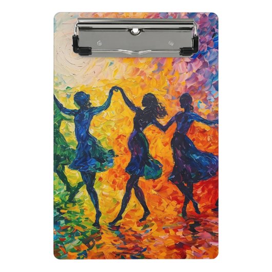 Kleurrijke silhouetten dansen mini klembord (Voorkant)