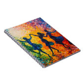 Kleurrijke silhouetten dansen notitieboek (Rechterzijde)