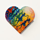 Kleurrijke silhouetten dansen notitieboek (Achterkant)