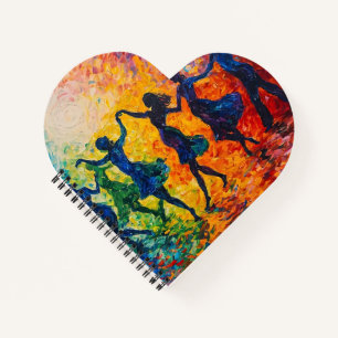 Kleurrijke silhouetten dansen notitieboek