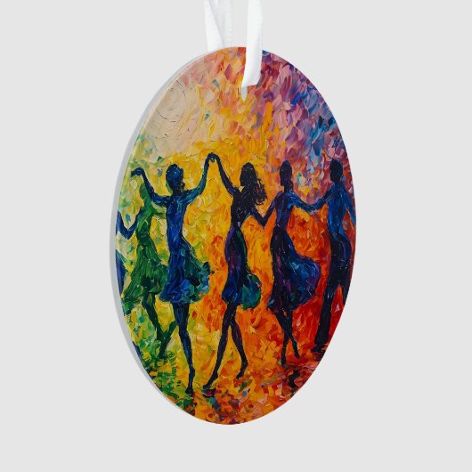 Kleurrijke silhouetten dansen ornament (voorkant)