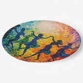 Kleurrijke silhouetten dansen papieren bordje (Gekanteld)