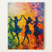 Kleurrijke silhouetten dansen planner (Achterkant)