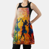 Kleurrijke silhouetten dansen schort (Insitu)