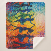 Kleurrijke silhouetten dansen sherpa deken (Voorkant)