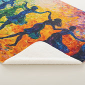 Kleurrijke silhouetten dansen sherpa deken (3/4)