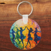 Kleurrijke silhouetten dansen sleutelhanger (Voorkant)