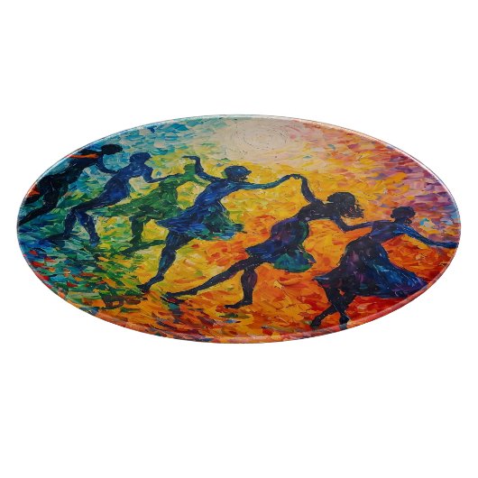 Kleurrijke silhouetten dansen snijplank (Hoek)