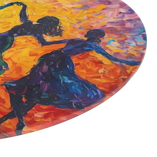 Kleurrijke silhouetten dansen snijplank (Hoek)