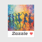 Kleurrijke silhouetten dansen sticker (Vel)