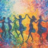 Kleurrijke silhouetten dansen sticker (Voorkant)