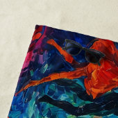 Kleurrijke silhouetten dansen strandlaken (In situ)