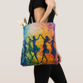 Kleurrijke silhouetten dansen tote bag (Dichtbij)